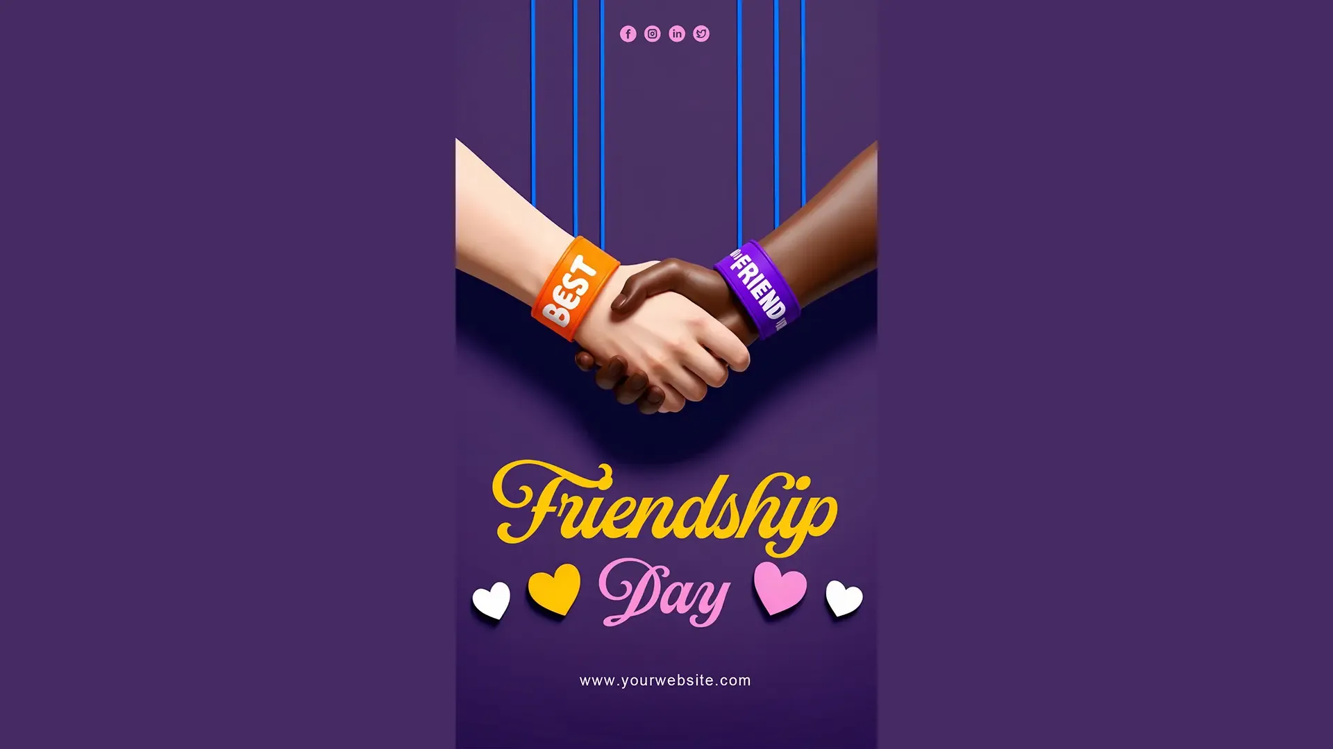 Celebrating Bonds on Friendship Day Handshake IG Story PSD